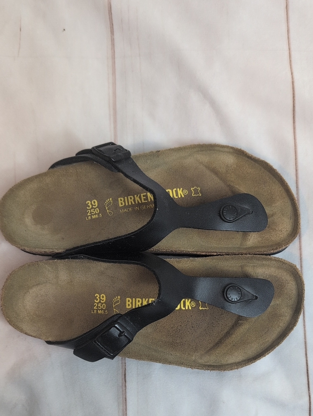 Birkenstock Gizeh Black Leather Thong Sandals Women’s 39 US 8-8.5 Regular - Picture 5 of 7
